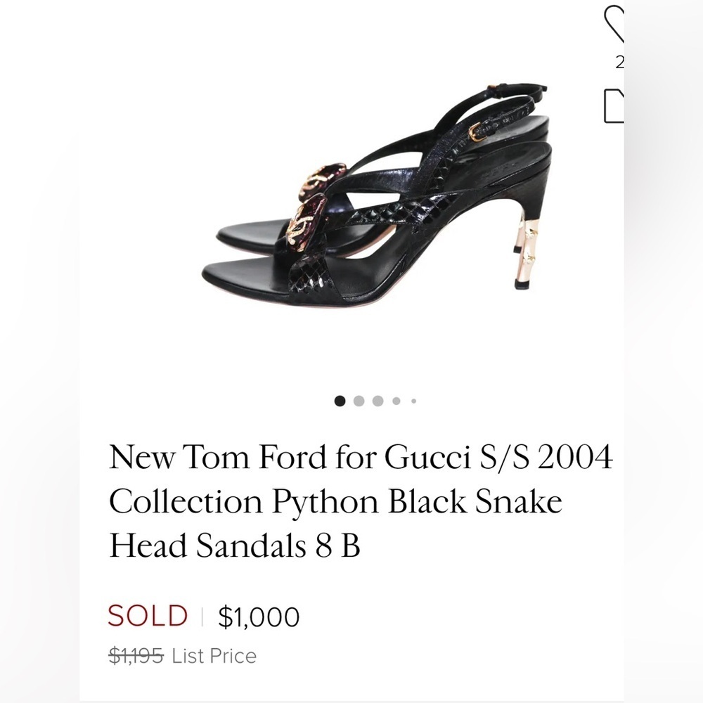 2004 Tom Ford 4 Gucci Last Runway Serpent Dragon Black Python Heels - Picture 2 of 3